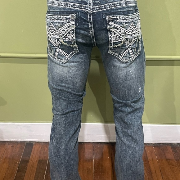 Deniko jeans slim straight embroidery back pocket premium cotton - Picture 4 of 4